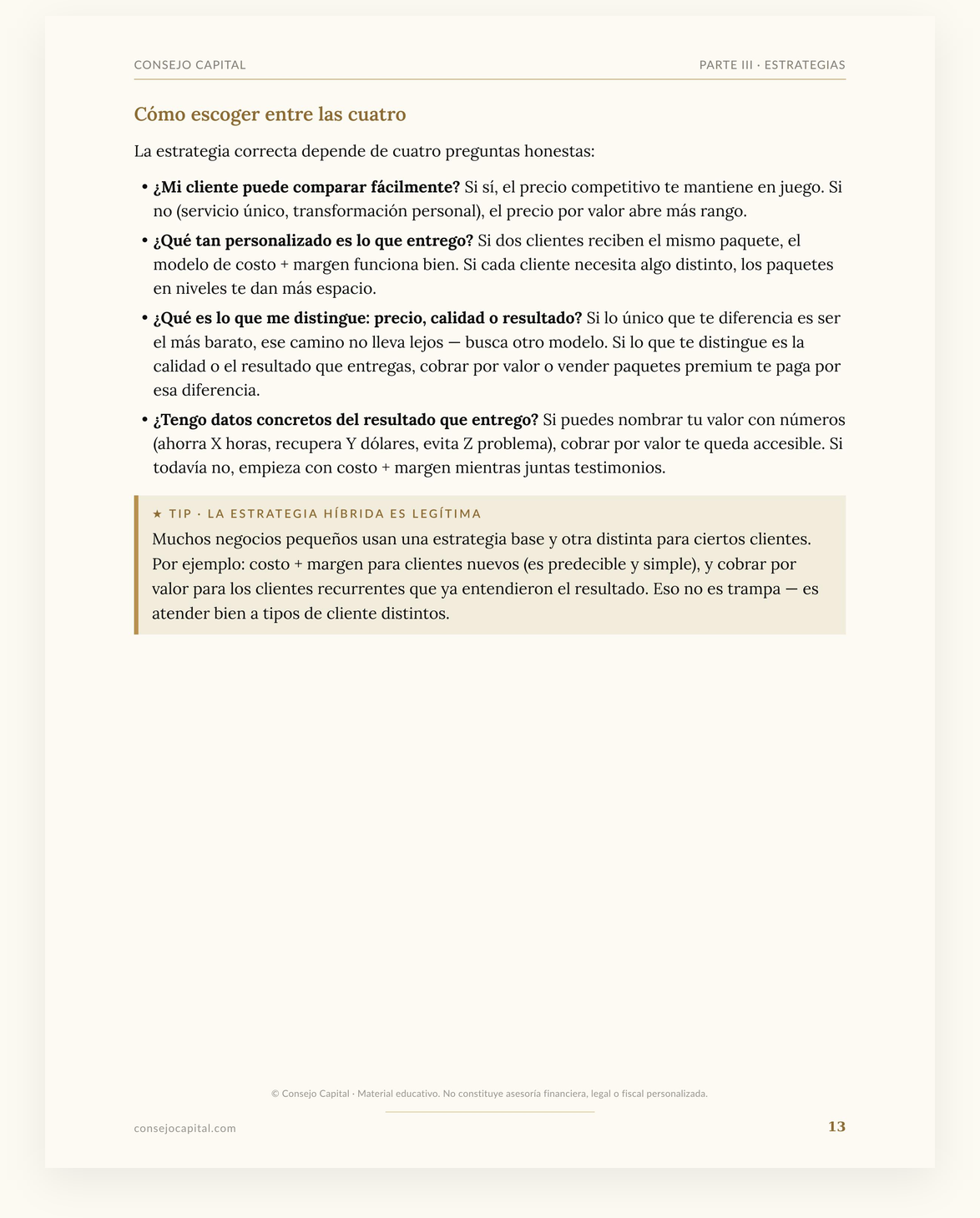 Capítulo 04 · Negocios — Precios, costos y ganancia